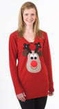 SOLD OUT Christmas Jumper Dress Rudolph Beige