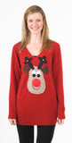 SOLD OUT Christmas Jumper Dress Rudolph Beige