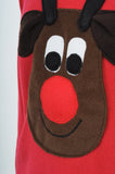 V neck Rudolph Christmas Jumper (Brown Face)